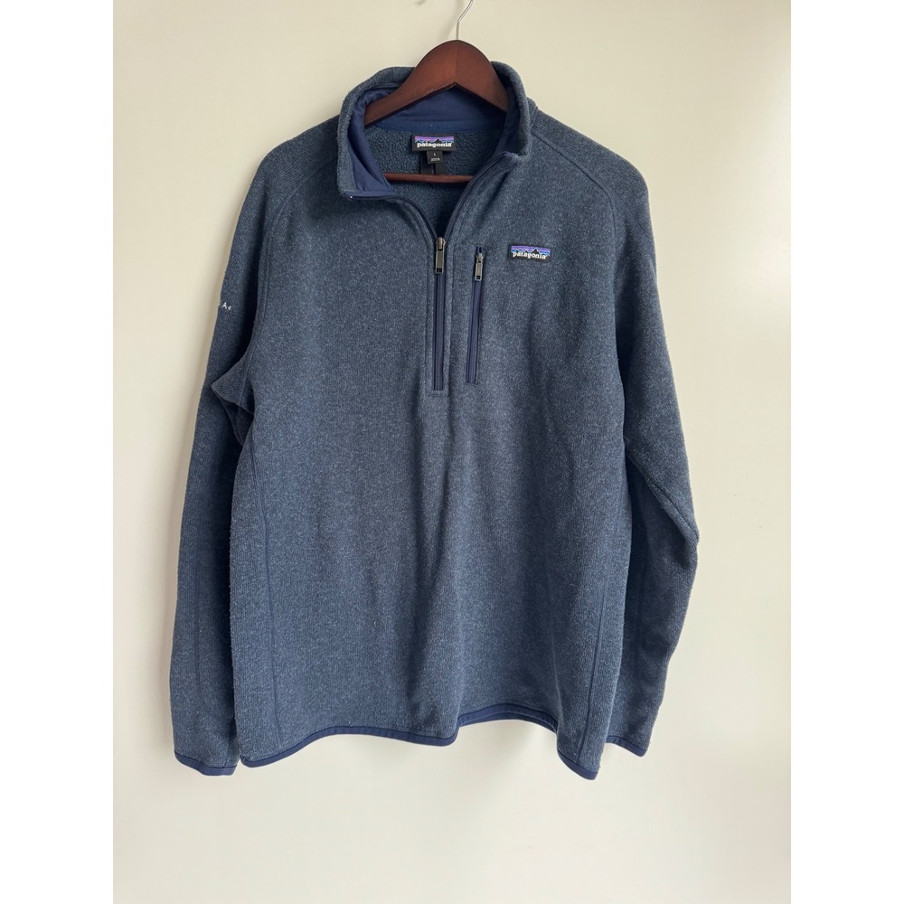 Patagonia Better Sweater 1/4 Zip Blue Heather Fleece Mens L 25522 Gorpcore logo